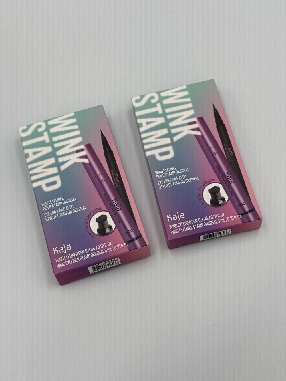 2 Pack Kaja Wink Stamp Wing Eyeliner Pen & Stamp Long - INK BLACK -